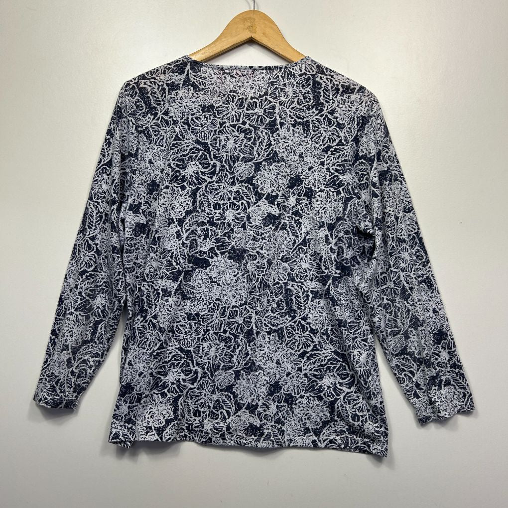 Millers Blue Cotton Print Top - Size 18