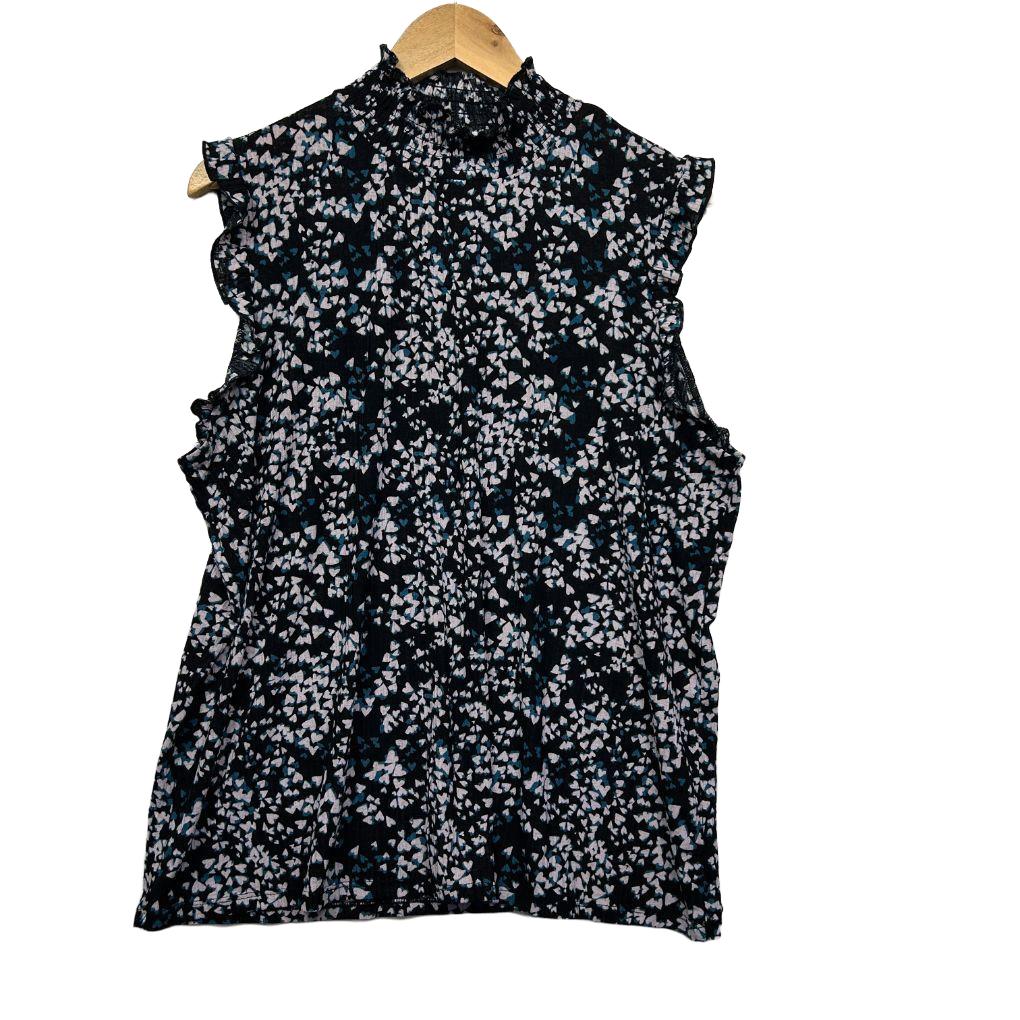 Anko Black Print Sleeveless Top - Size 18