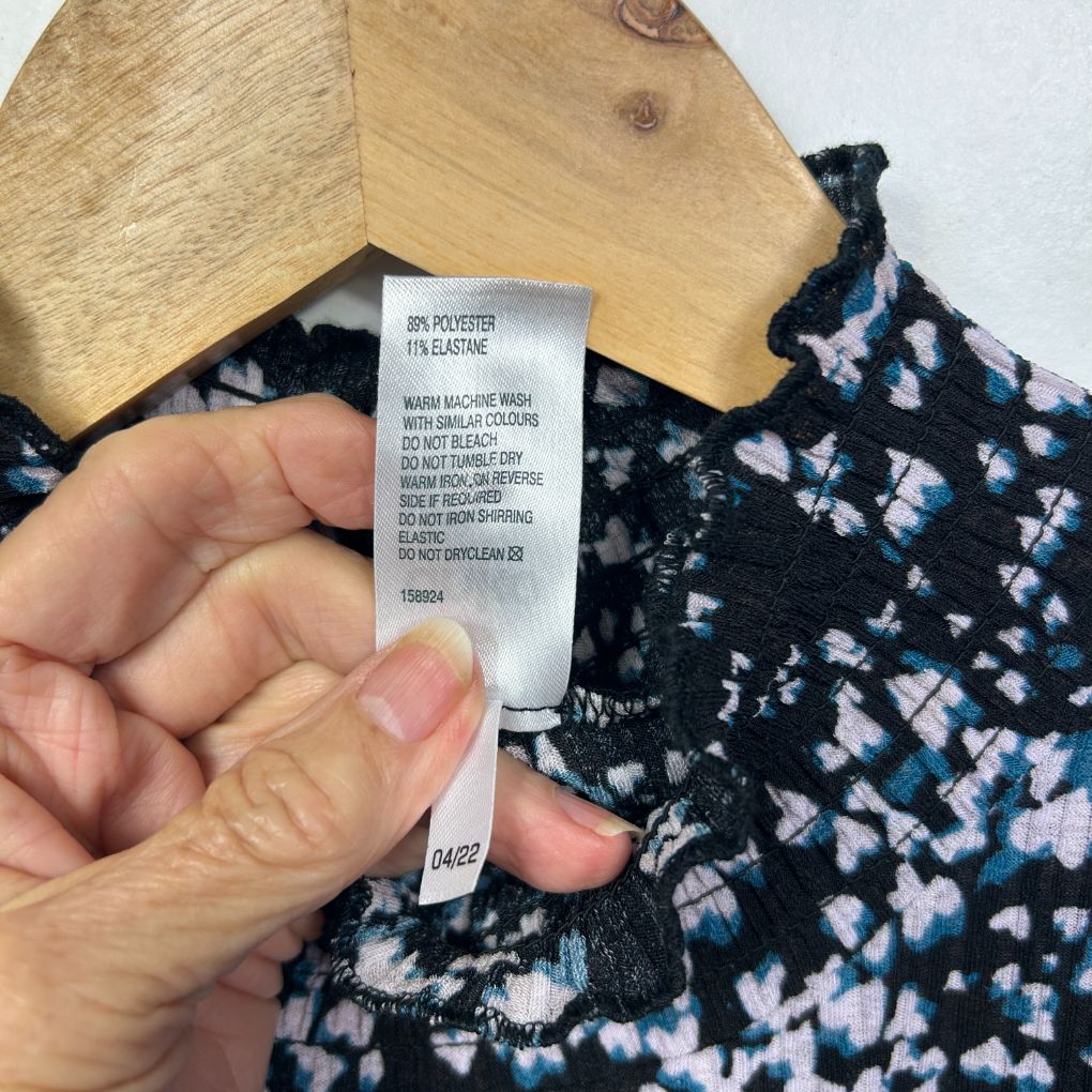 Anko Black Print Sleeveless Top - Size 18