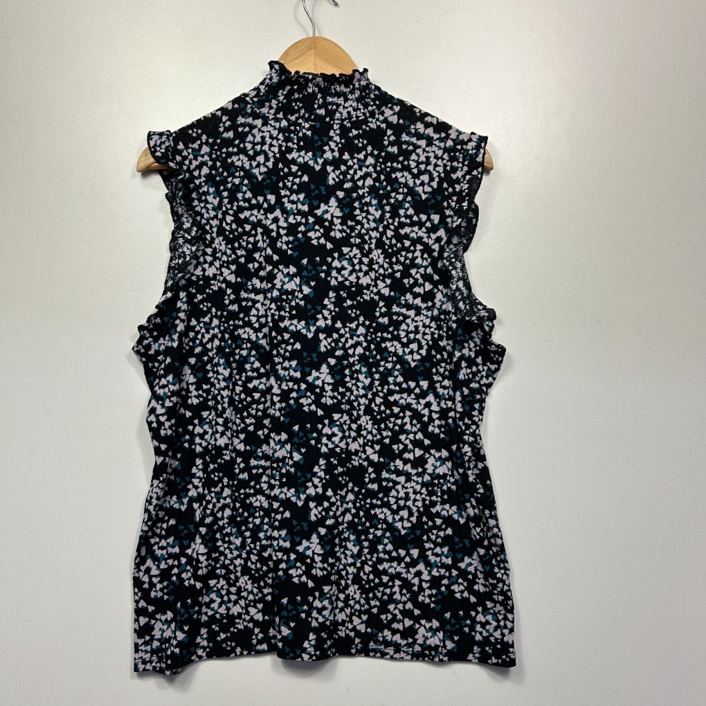 Anko Black Print Sleeveless Top - Size 18