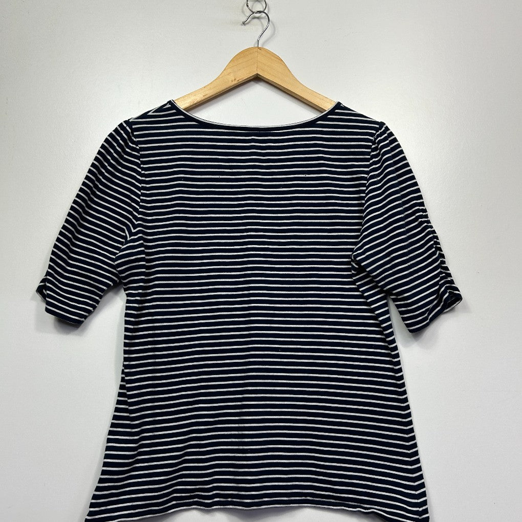 Black and white striped t-shirt front view