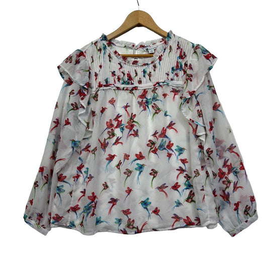 Cream floral blouse front view