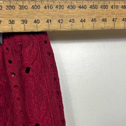 Shein Curve Burgundy Textured Wide Leg Pants - Size 0XL