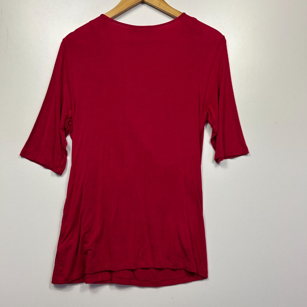 Burgundy t-shirt front view