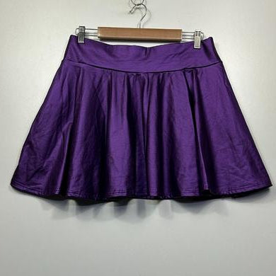 Unbranded Purple Satin Skater Skirt - Size 1XL