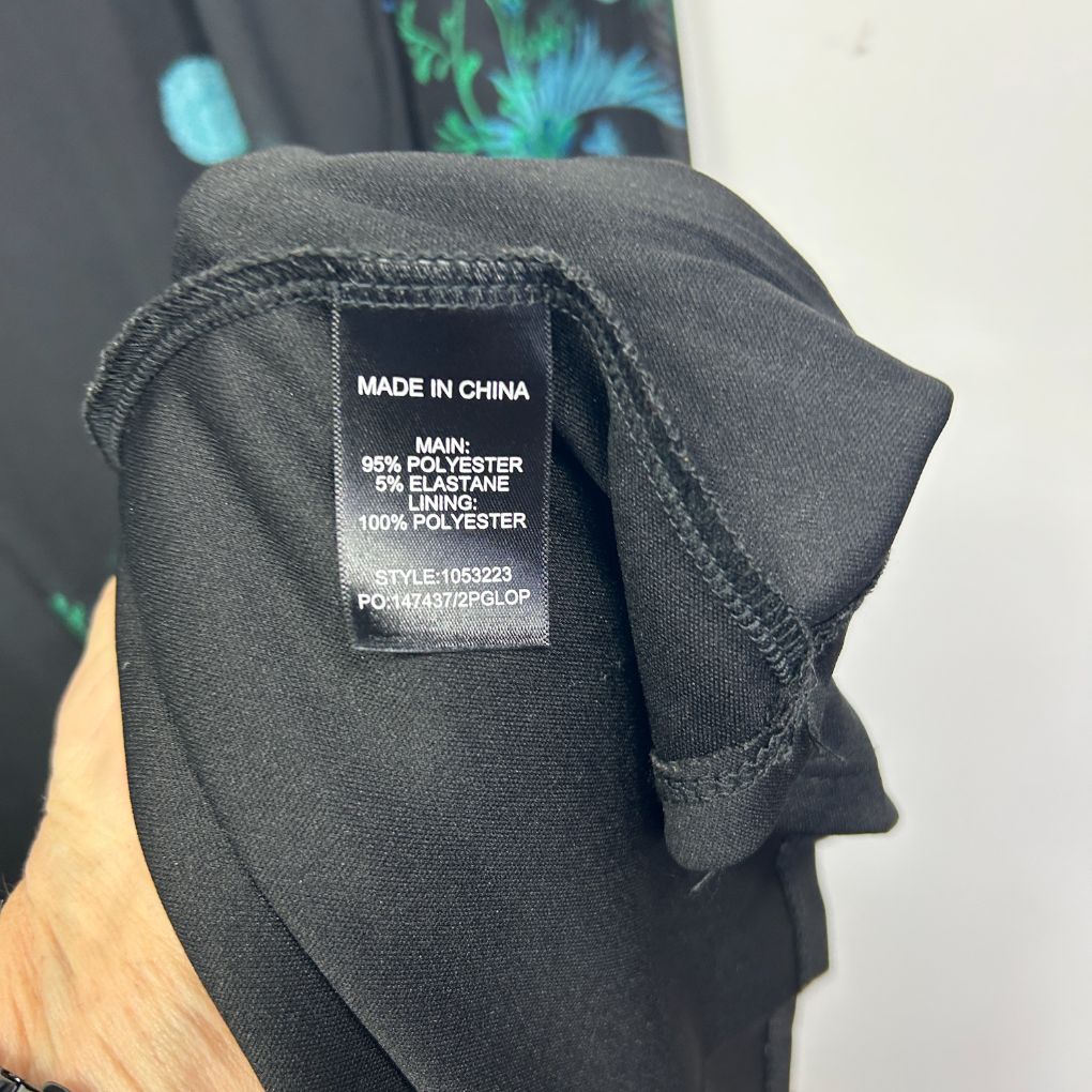 Black hoodie label detail view