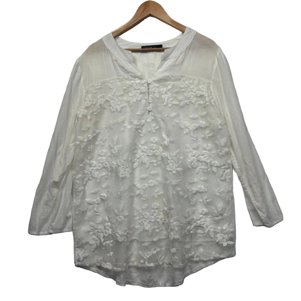 Zanzea Collection White Cotton Top - Size XXXL