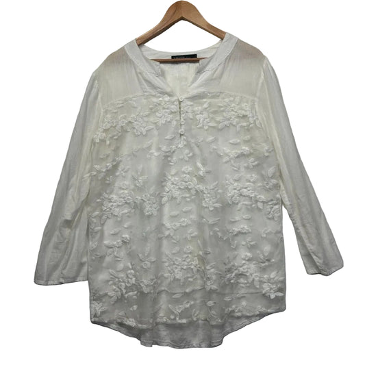 White lace blouse front view