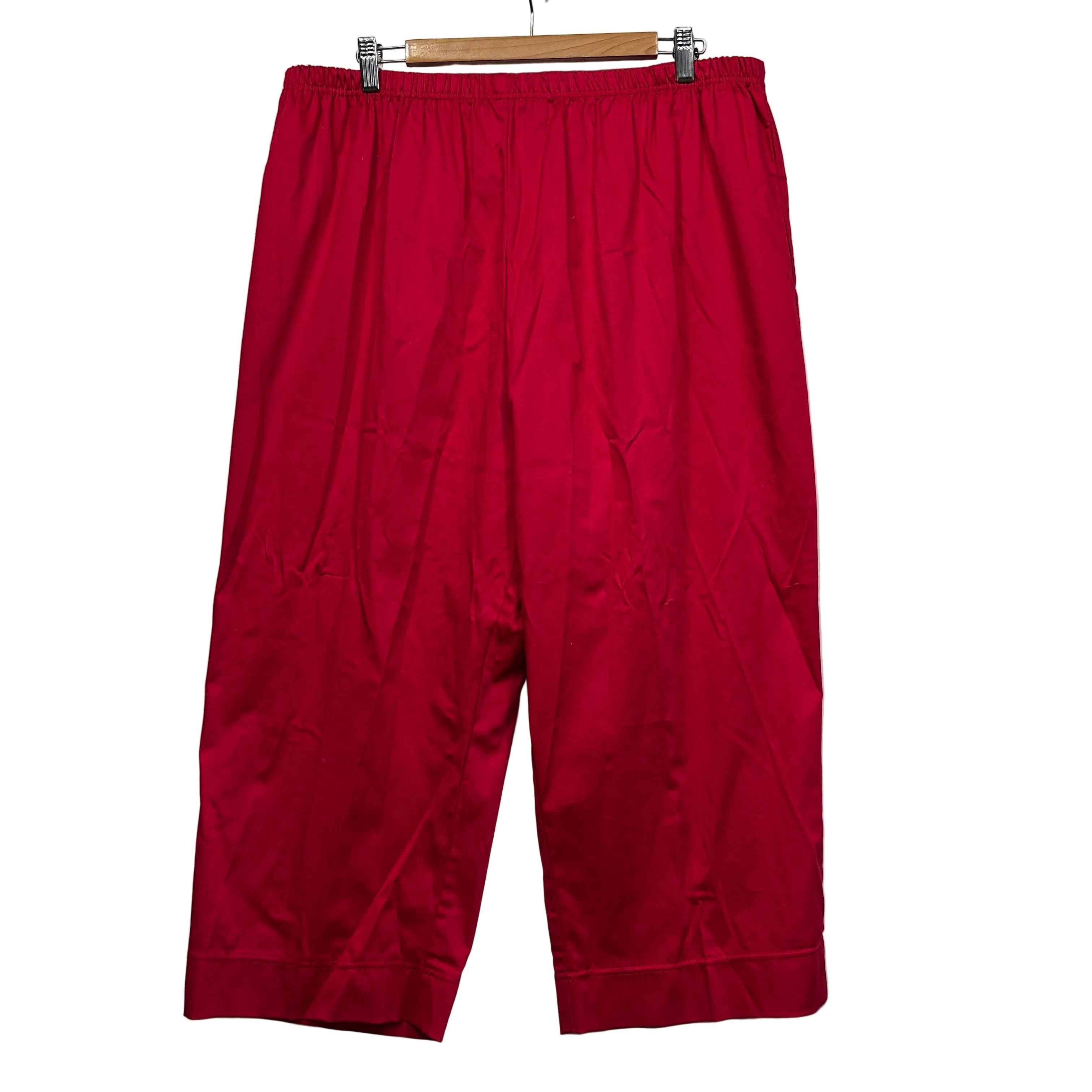 Derby Red Cotton Cropped Pants - Size 24