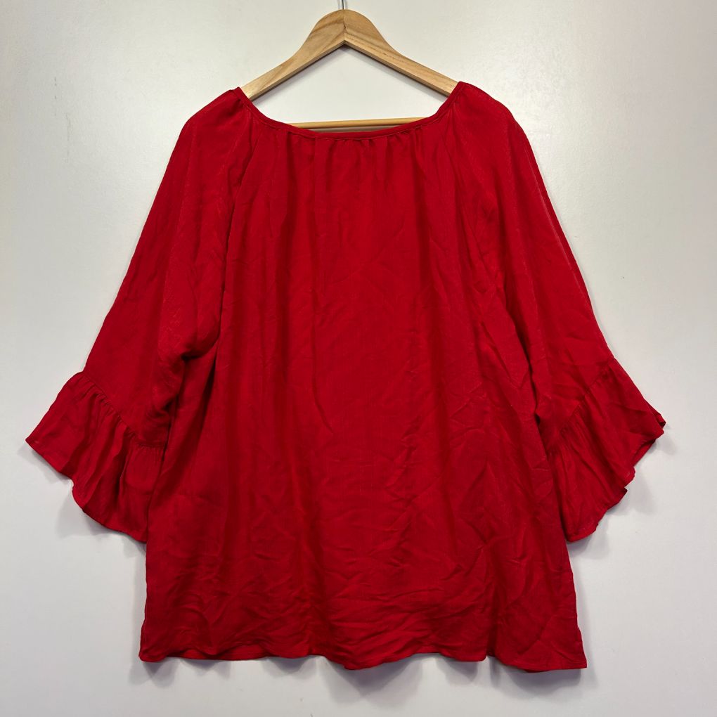 Red blouse front view