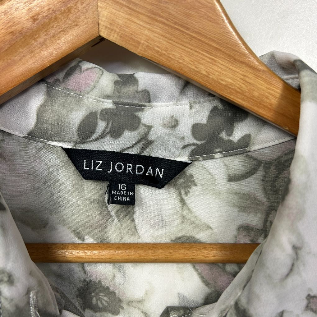 Liz Jordan floral blouse label detail view