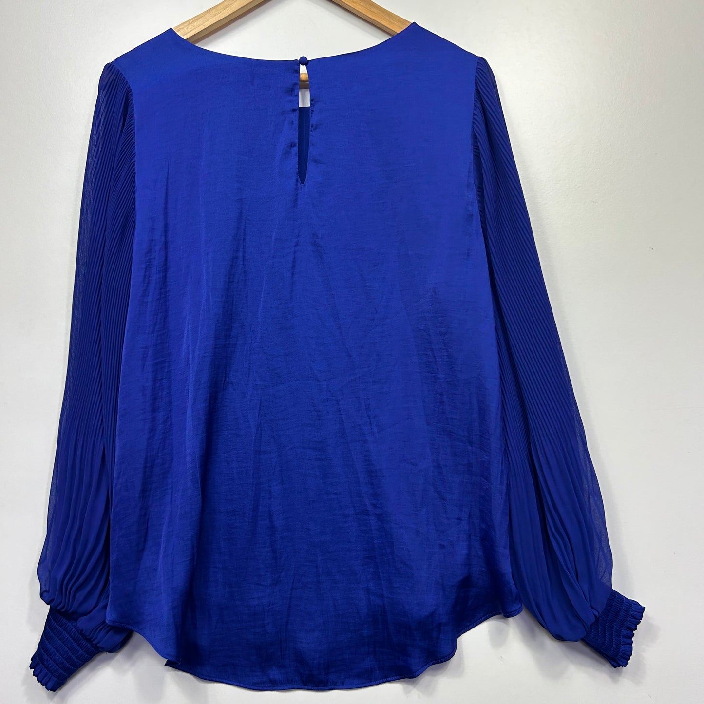 Blue blouse back view