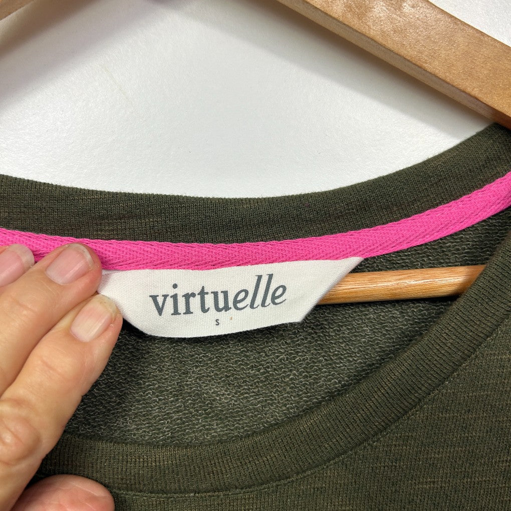 Virtuelle Khaki Graphic Sweatshirt - Size L