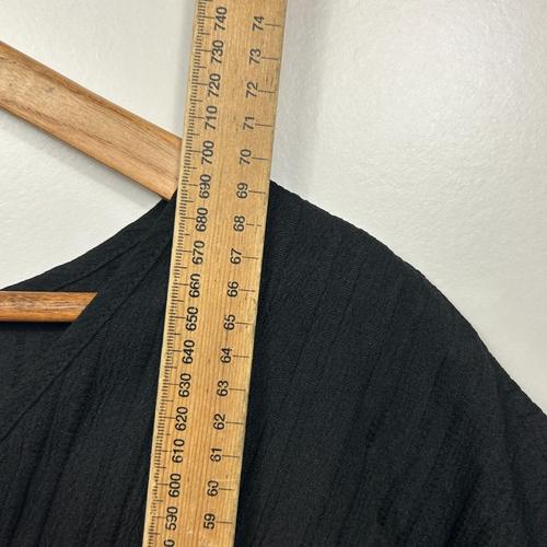 Shein Curve Black Textured Zip-Front Blouse - Size 1XL