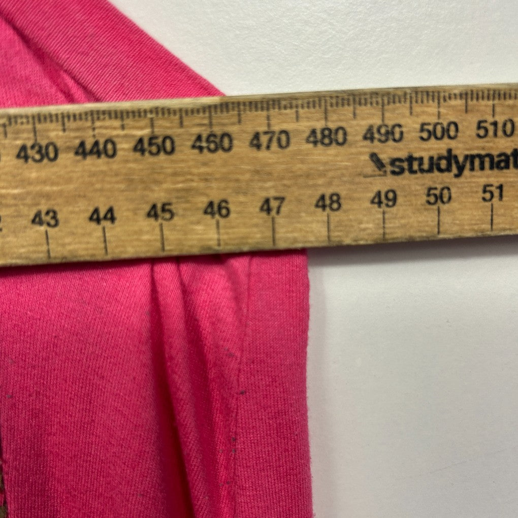 Pink fabric with measuring ruler detail view