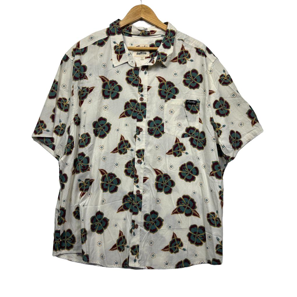 Cream floral shirt front view