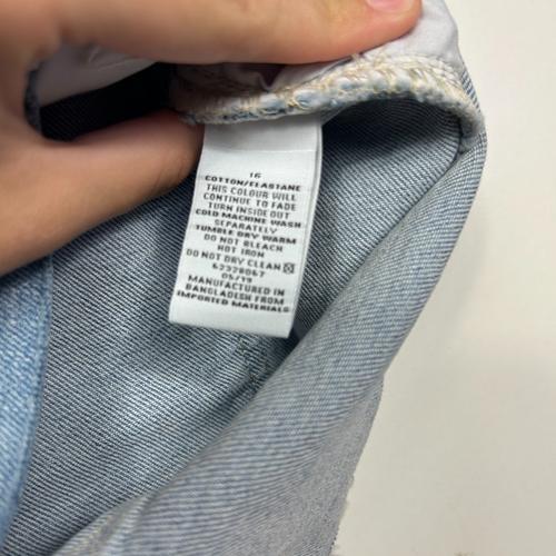 Lily Loves Light Blue Distressed Denim Shorts - Size 16
