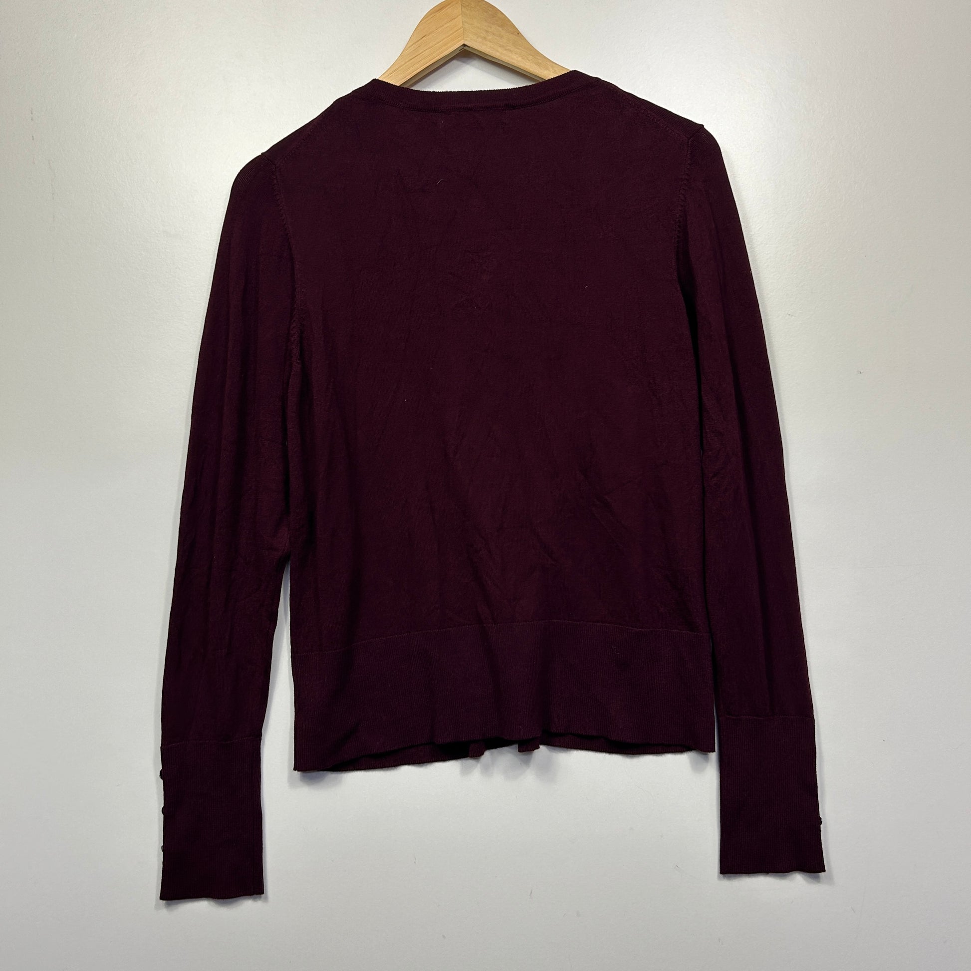 Maroon long sleeve top front view