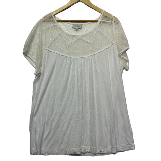 White short sleeve top front view