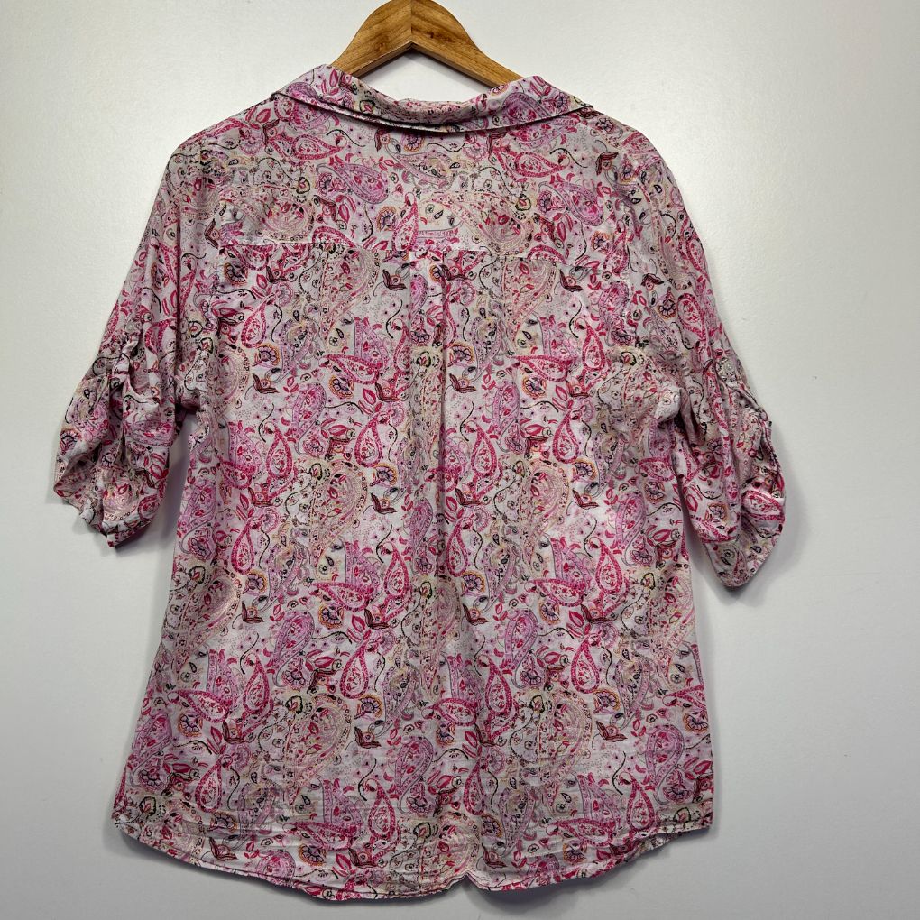Pink floral shirt back view
