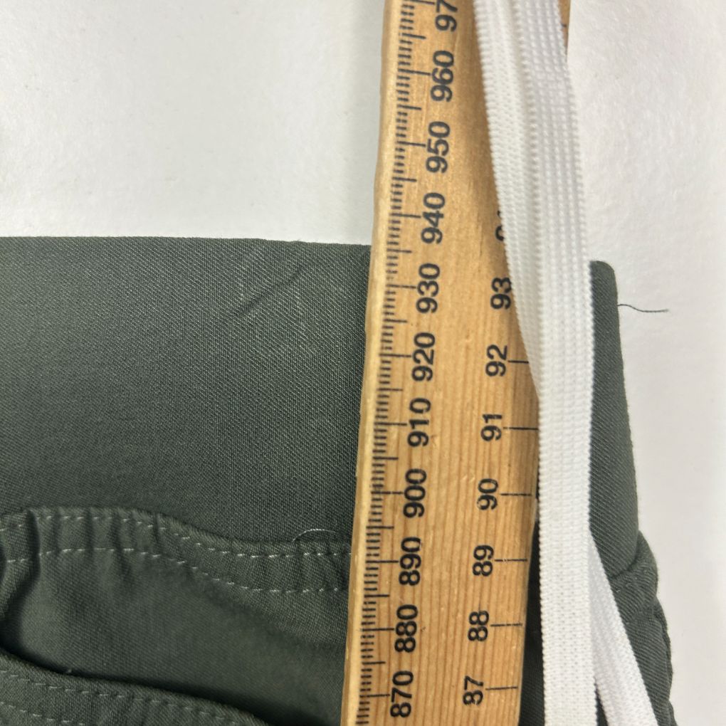 Khaki pants side view with measuring tape