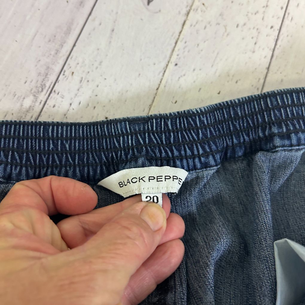 Navy shorts label detail view