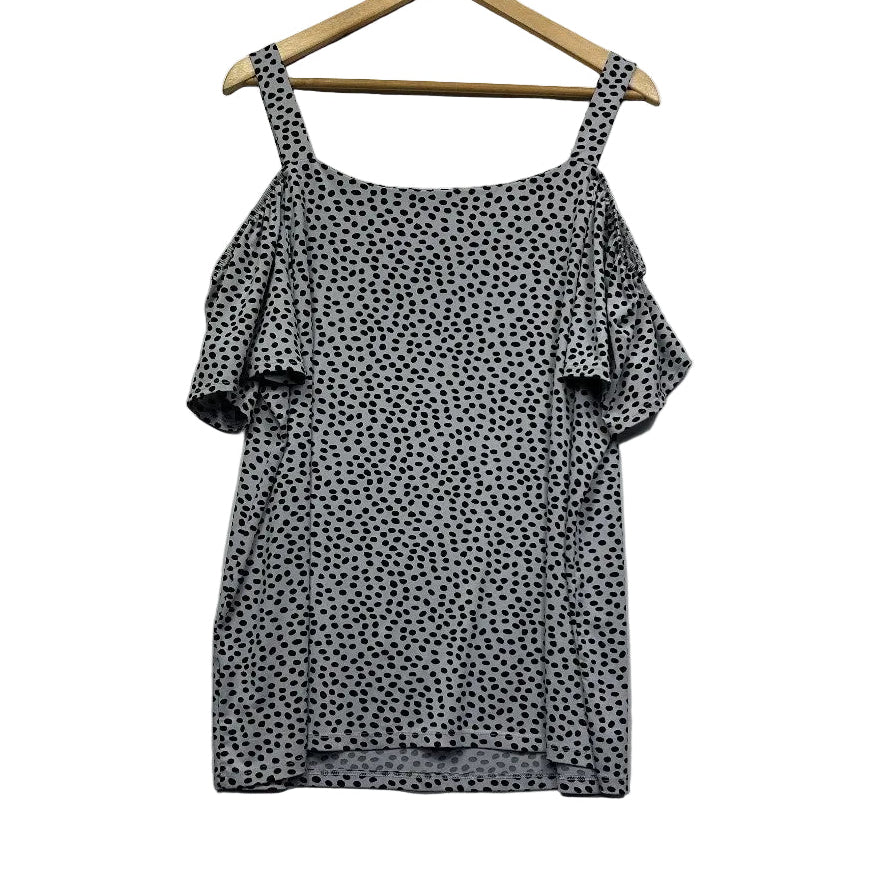 Katies Polka Dot Cold Shoulder Top - Size 2XL