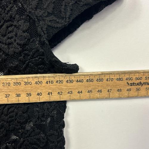 Unbranded Black Lace Scallop Hem Top - Size One Size
