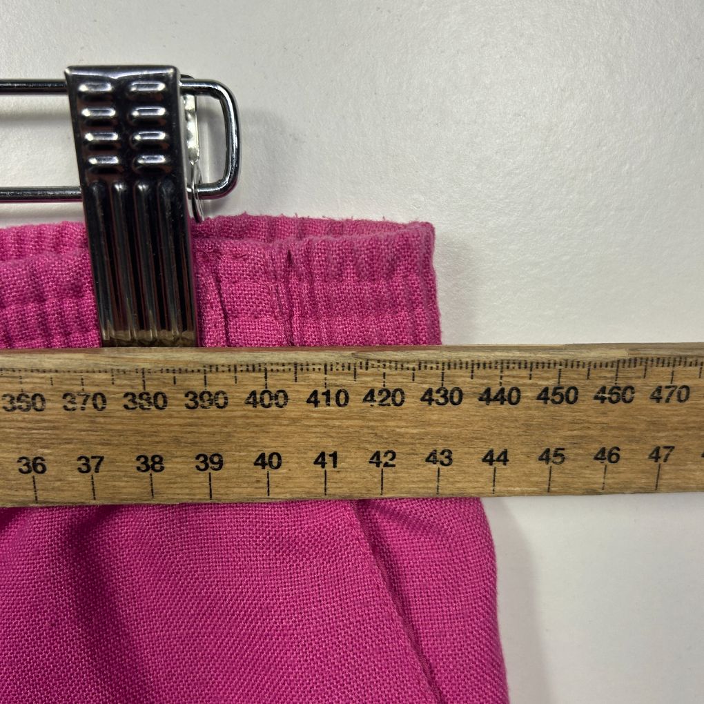 Pink fabric measurement detail view