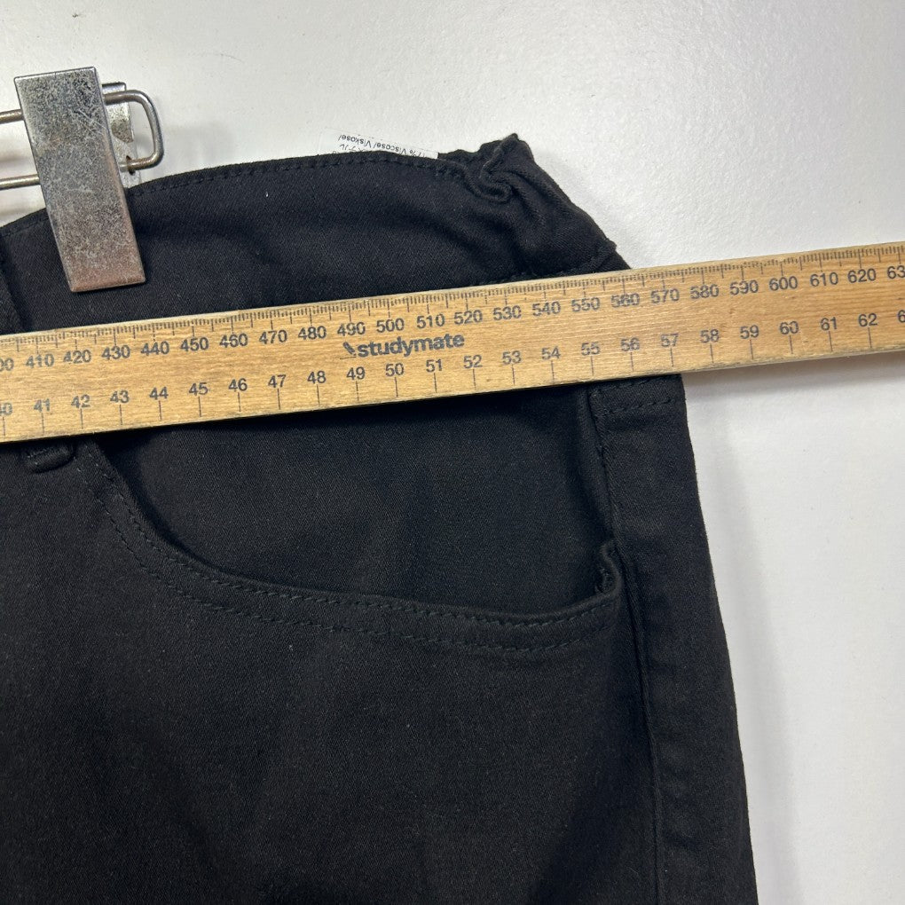 Black pants waist measurement detail view
