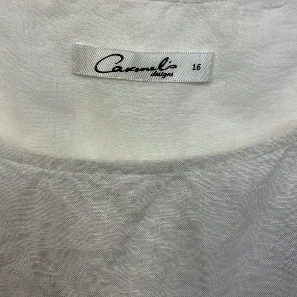 Carmel's Designs Natural Linen Sleeveless Dress - Size 16