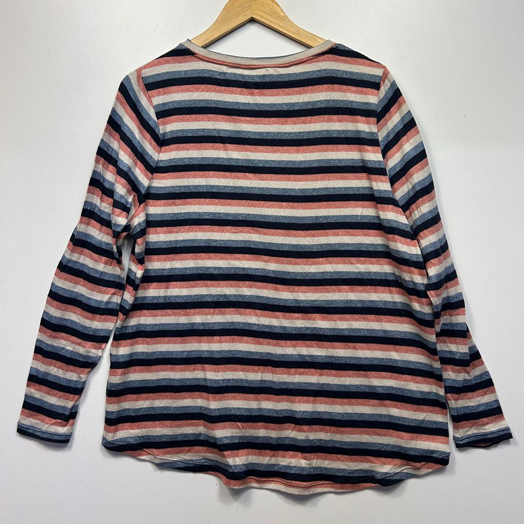 Katies Multicoloured Stripe Long Sleeve Top - Size XL