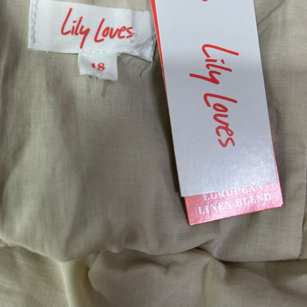 Lily Loves Natural Linen Sleeveless Top - Size 18