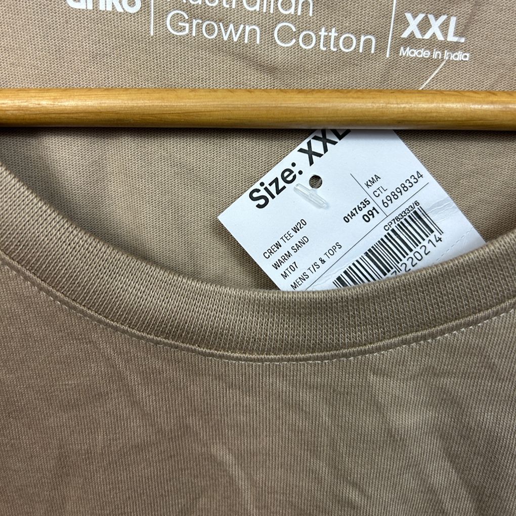 Anko Warm Sand Cotton Crew Tee - Size XXL