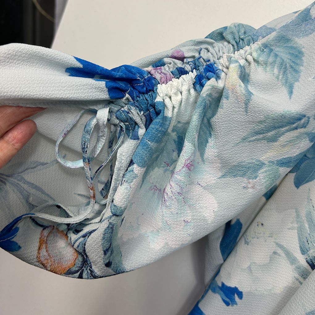 City Chic Blue Floral Wrap Top - Size 22/XL