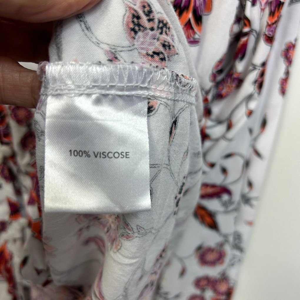 Millers White & Red Floral Long Sleeve Blouse - Size 20