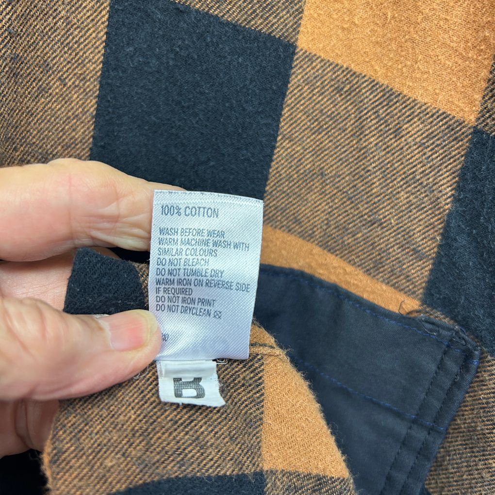 Anko Orange & Black Check Flannel Shirt - Size 5XL