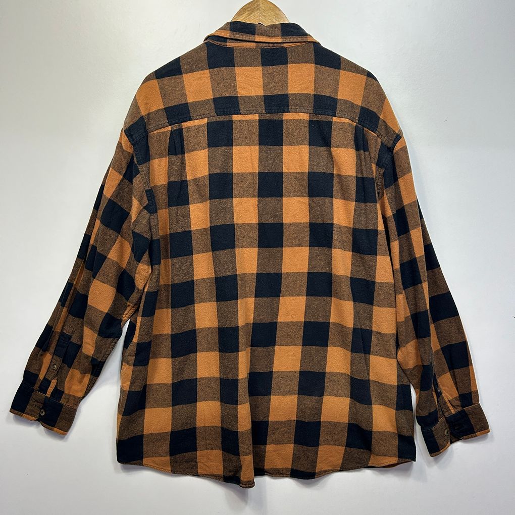 Anko Orange & Black Check Flannel Shirt - Size 5XL