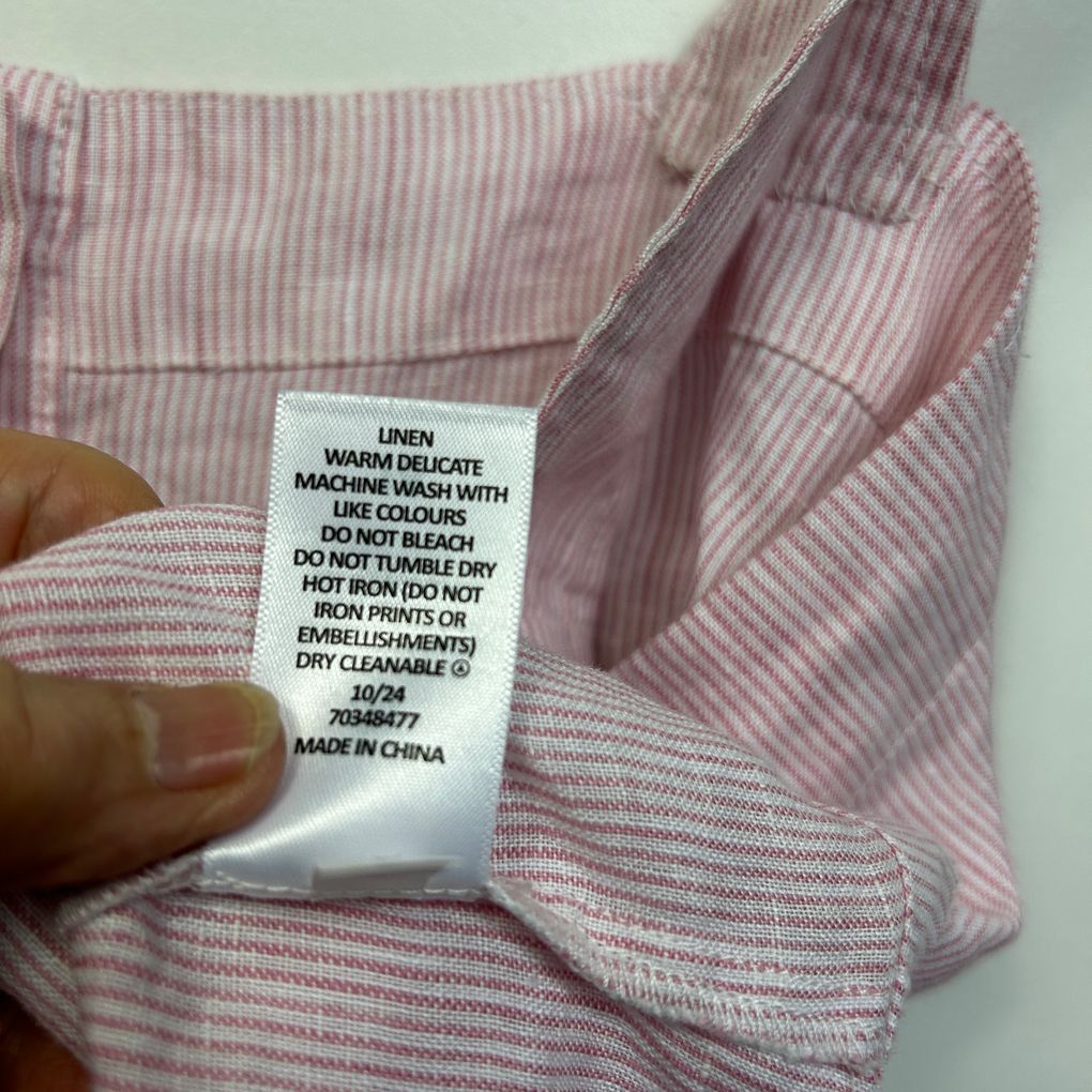 Target Pink Stripe Linen Cami Top - Size 18