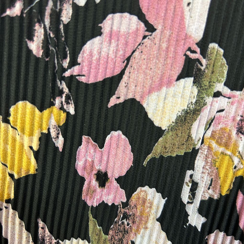 Anko Black Floral Long Sleeve Top - Size 14