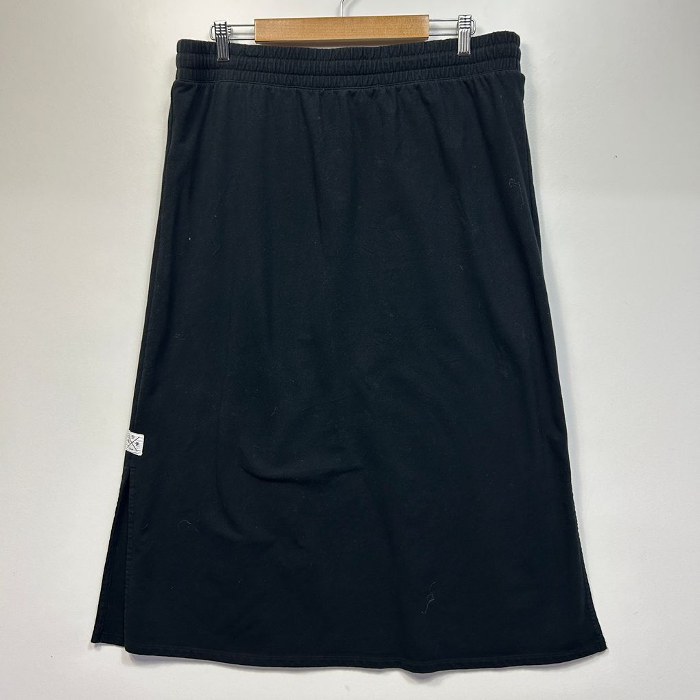Elm Lifestyle Black Cotton Midi Skirt - Size 16