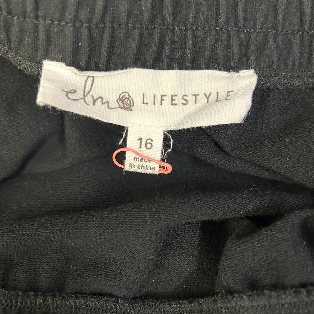 Elm Lifestyle Black Cotton Midi Skirt - Size 16