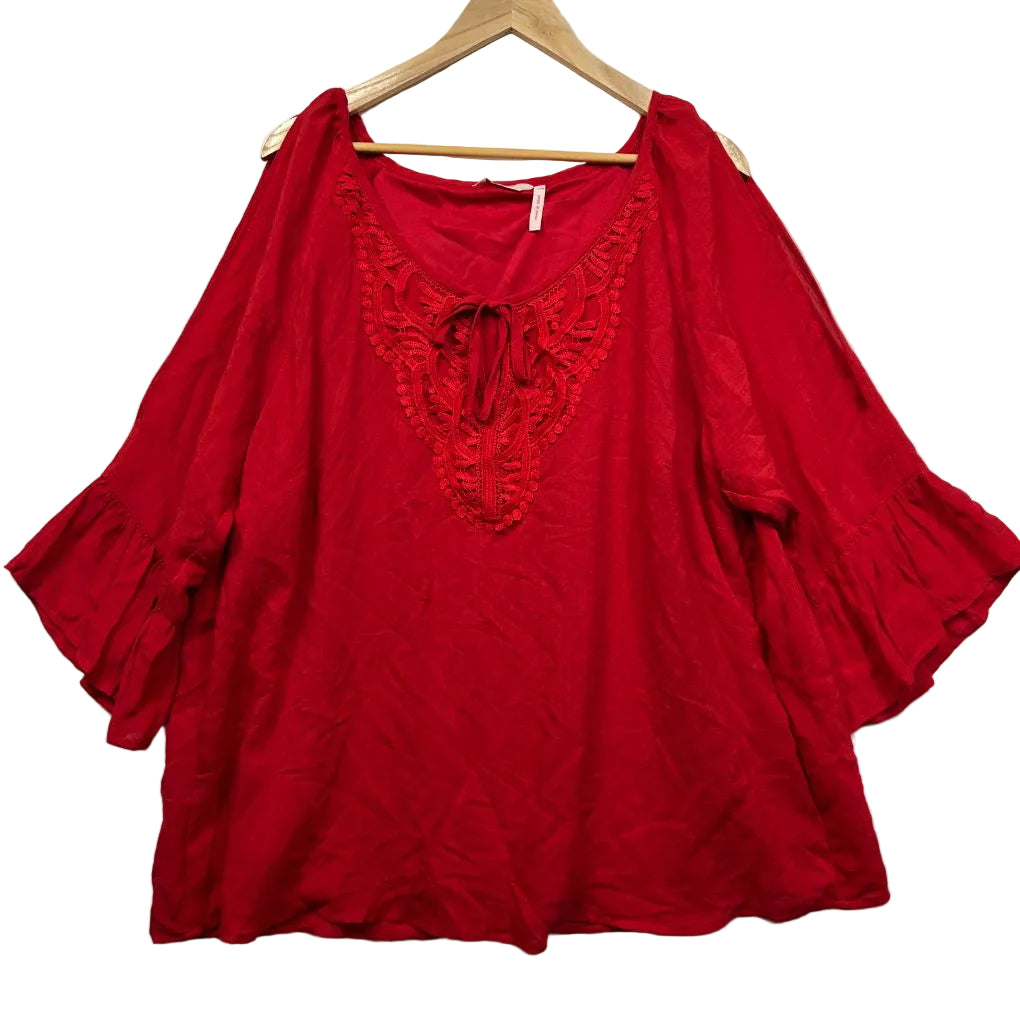 Red blouse front view