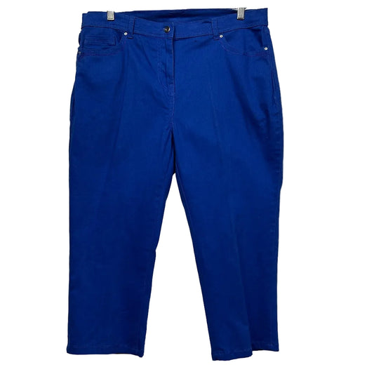 Blue capri pants front view