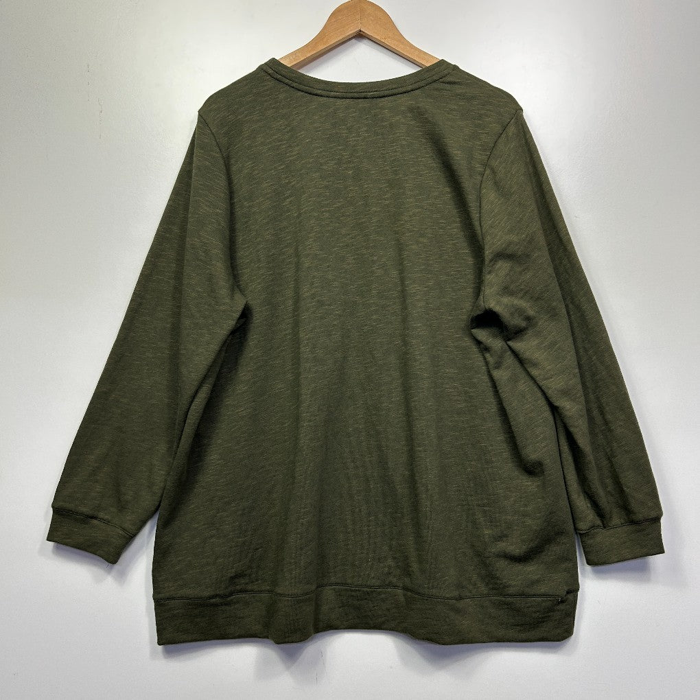 Virtuelle Khaki Graphic Sweatshirt - Size L