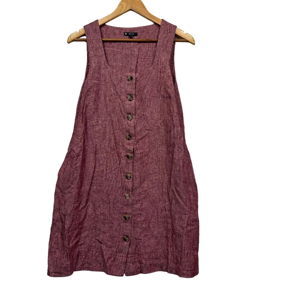 Target Petites Burgundy Linen Dress - Size 12P