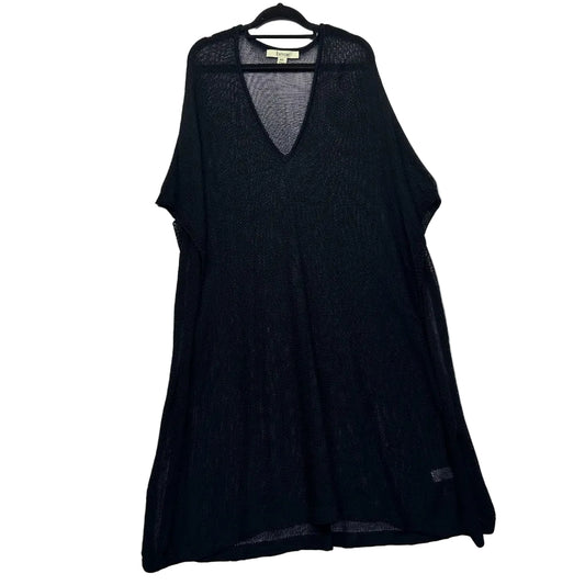 Black knit cardigan front view