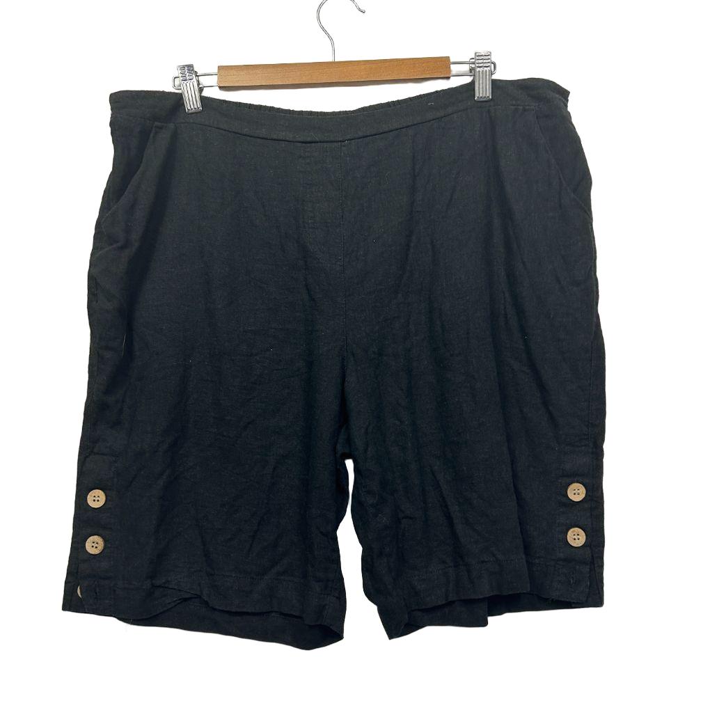 Millers Linen Blend Black Shorts - Size 20