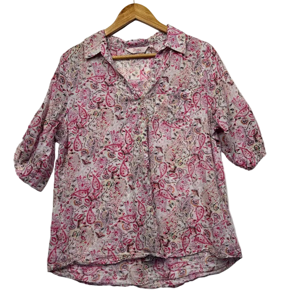 Millers Pink Cotton Paisley Shirt - Size 14