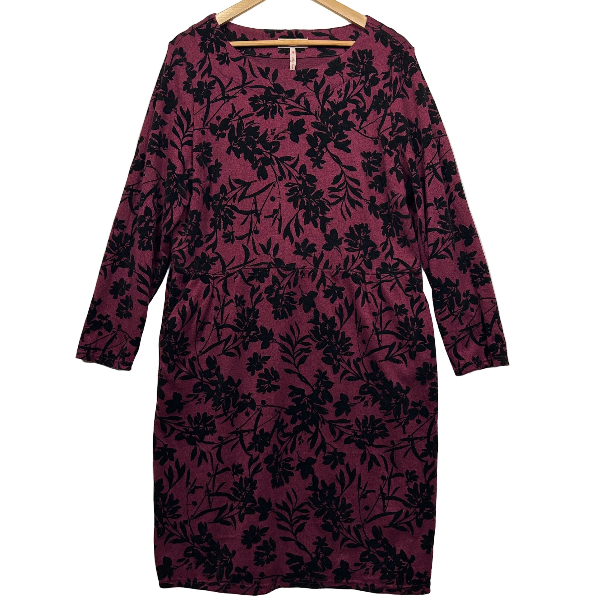 Purple floral dress front view